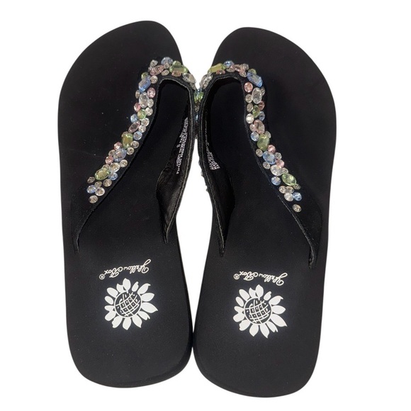 YELLOW BOX SANDSTONE Rhinestone flip flops sandals women’s shoes size 8 - Picture 7 of 12